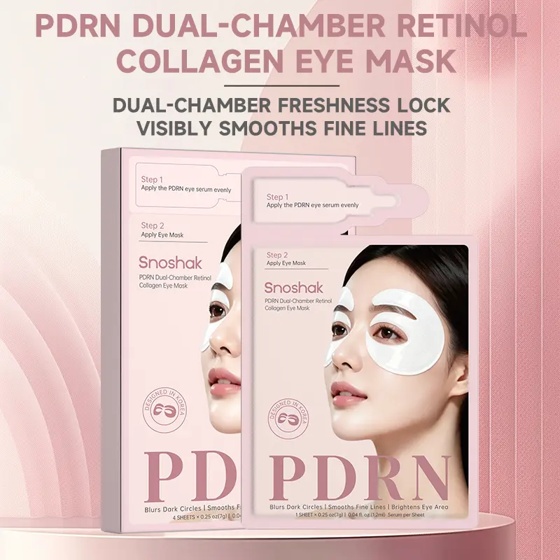 SNOSHAK PDRN Dual-Chamber Retinol Collagen Eye Mask Set Salmon DNA Retinol Caffeine Hydrolyzed Collagen Blurs Dark Circles, Smooths Fine Lines, Brightens Eye Area, hydrating care for dry fine lines, 360° fit