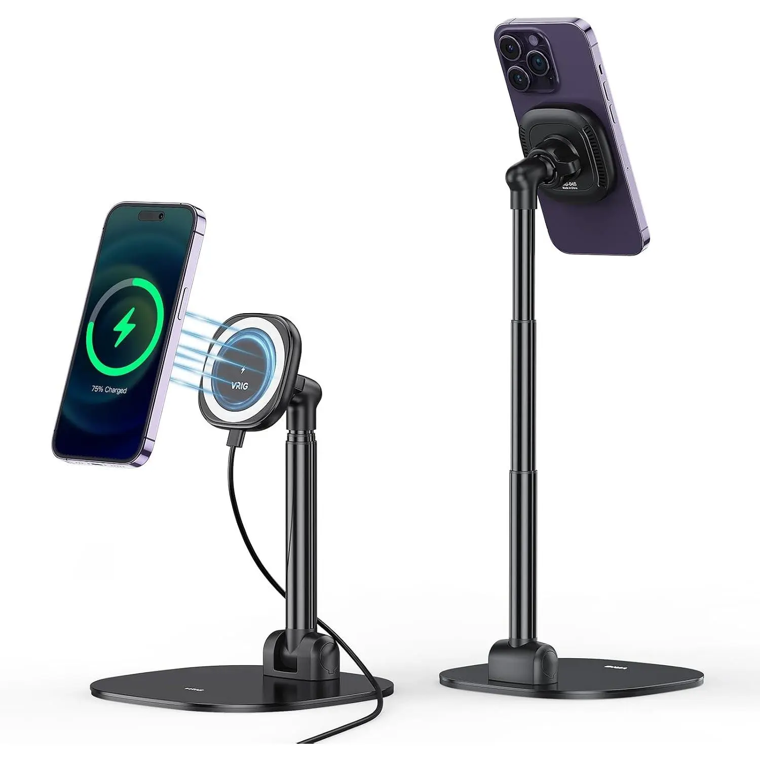 Magnetic Wireless Charger Phone Stand 360°Rotation Desktop Phone Holder Adjustable Cell Phone Stand for iPhone 17/17pro/16/15/14/13 Series Foldable Wireless Charging StationGift
