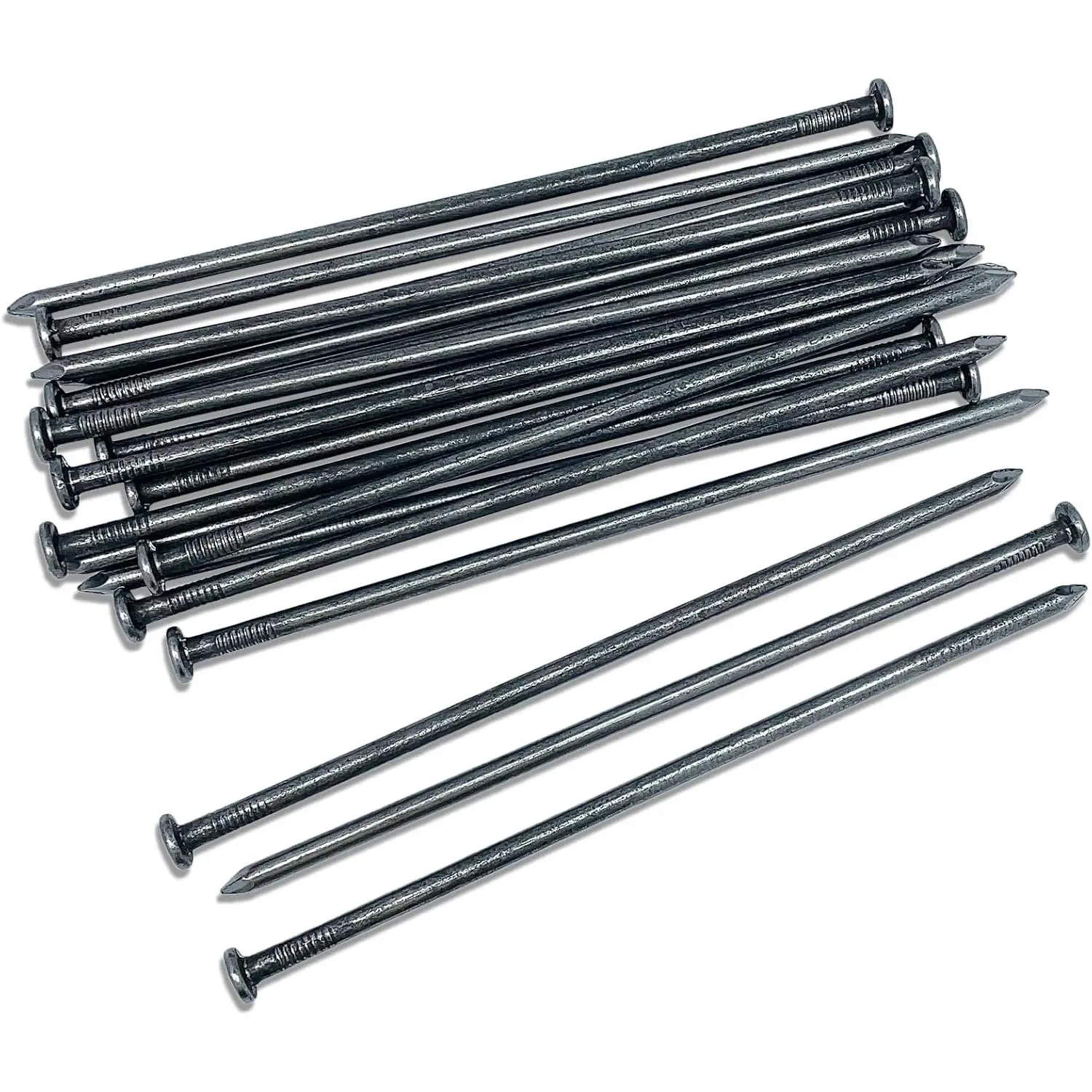 Landscape Stakes 10 Inch Metal Landscape Edging Anchoring Spikes, 100 count Landscape Paver Edging Anchoring Stake for Paver, Weed Barriers, Turf, House Construction, Tent, Camping