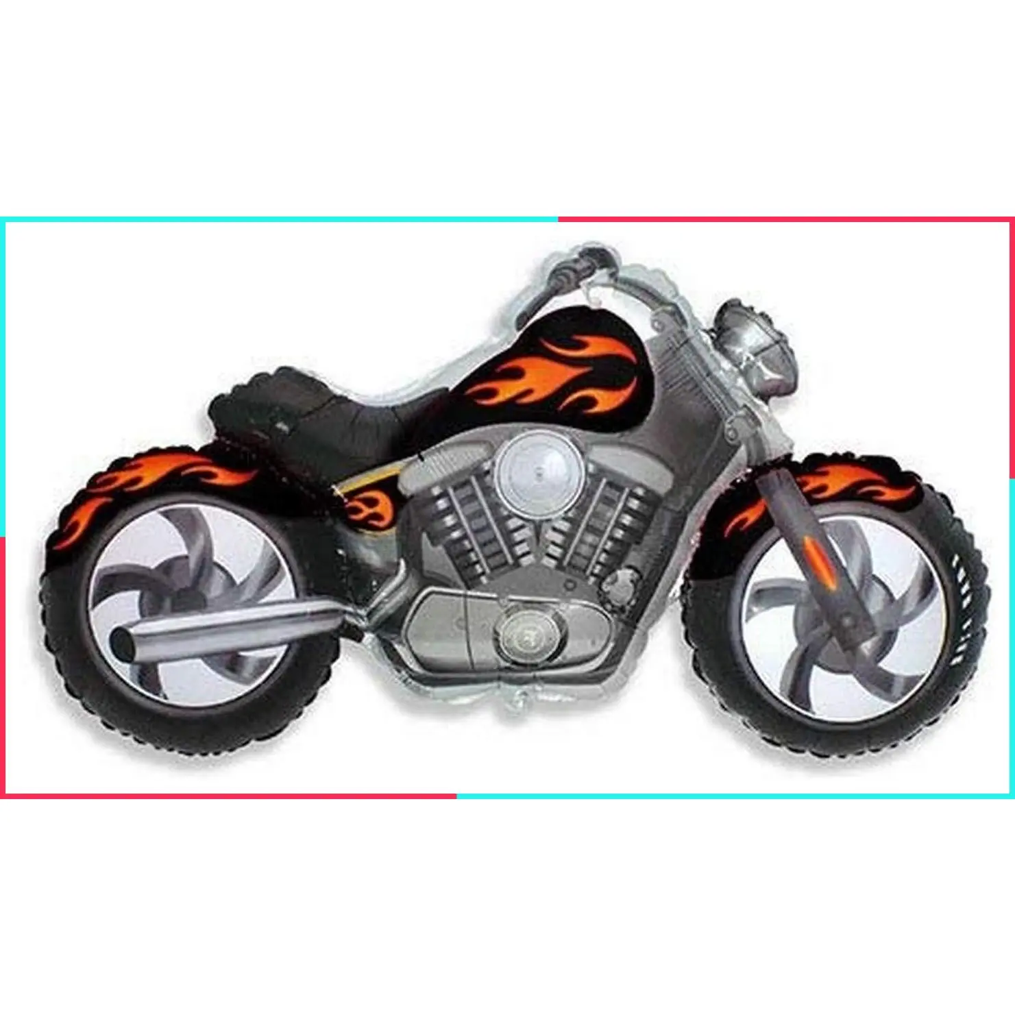Custom Motorcycle Black Foil Balloon, 45", Pack of 1