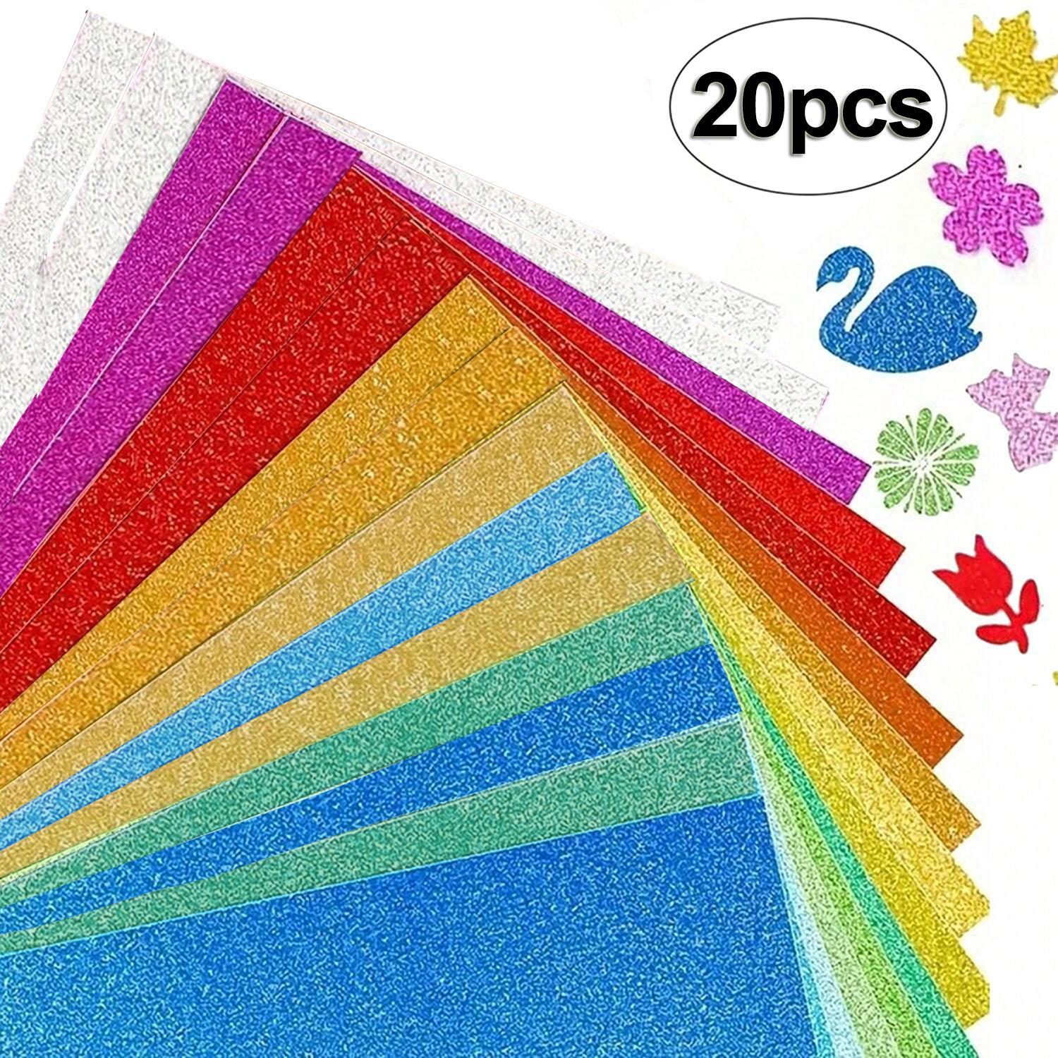 A4 Colored Glitter Cardstock, 20pcs/set Non Paper, Suitable for Craft DIY Projects, Scrapbook, Gift Wrapping, Birthday & Party Decoration