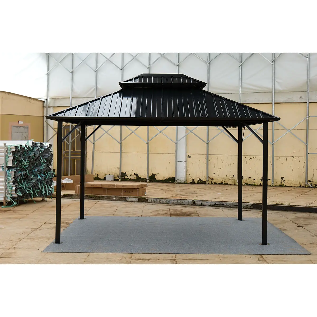 Aobtkel10*10 color steel tile double-roof pavilion gazebo
