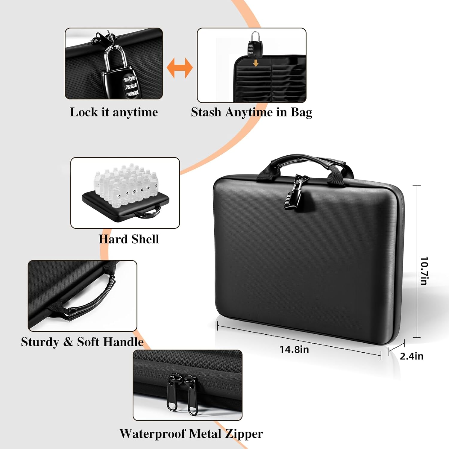 Fireproof Document Box File Organizer: Hard-Shell Case Fireproof  Box with Lock & 13 Pocket Accordion File Folder - Portable  Office Travel Safe Storage for Important Documents and Files