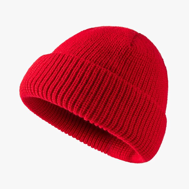 Knitted hat for women in autumn and winter season, melon skin hat for men, warm short style, cold hat, woolen hat
