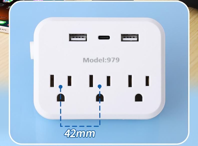 Multiple USB Sockets,USB + Type-c Charging Port,Phone Charger For Home Use,Practical,Wireless Conversion Charging Plug