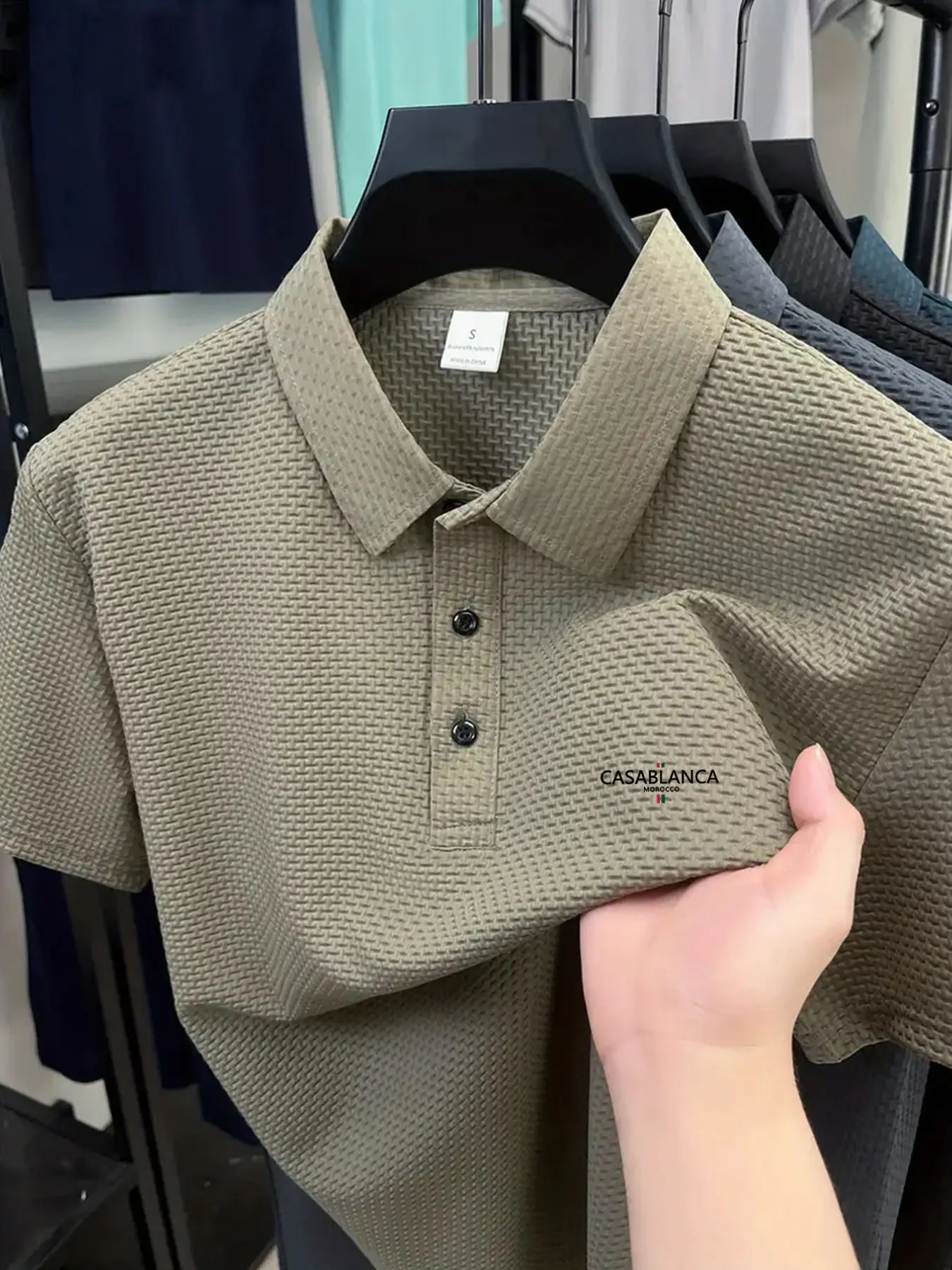 MOROCCO Golf Course Men's Polo Professional Quick Drying Elite Social Robe Men's Ice Feel Quick Drying Casual Polo Shirt Polyester Spandex Blended Geometric Summer Moisture wicking