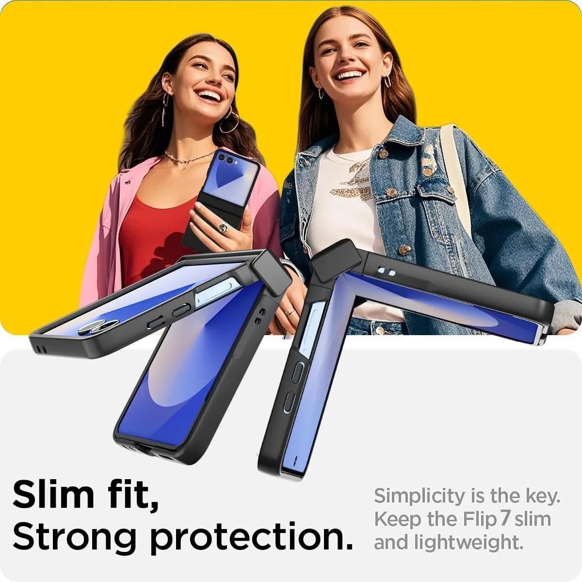 Fin Hinge Protective Solid Color Shockproof Folding Phone Case For Samsung Z Flip 7 6 5 4 3 ZFlip7 Flip6 Flip5 5G Hard PC Slim Cover