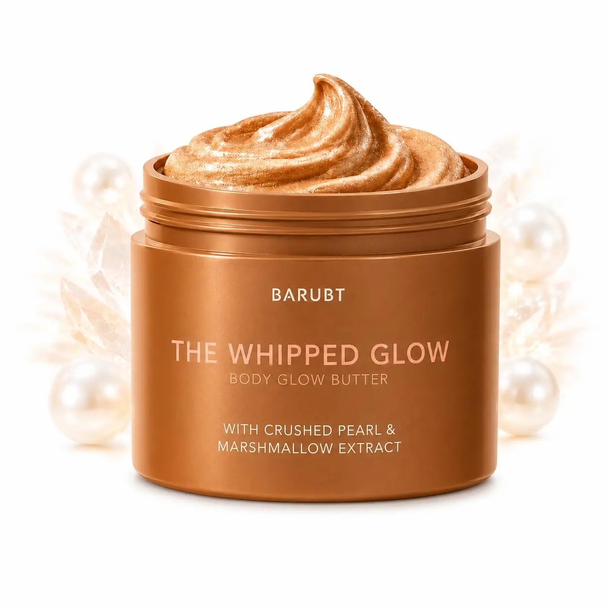 The Whipped Glow Body Glow Butter, Shimmer Body Butter with Crushed Pearl and Marshmallow Extract, Whipped Cream Texture Body Moisturizer, 7.05 oz / 200 g