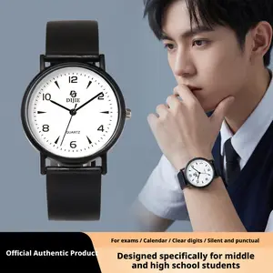 College-style student exam watch for girls, light and fresh eco-friendly style quartz watch with expression design and night light function, factory direct sale