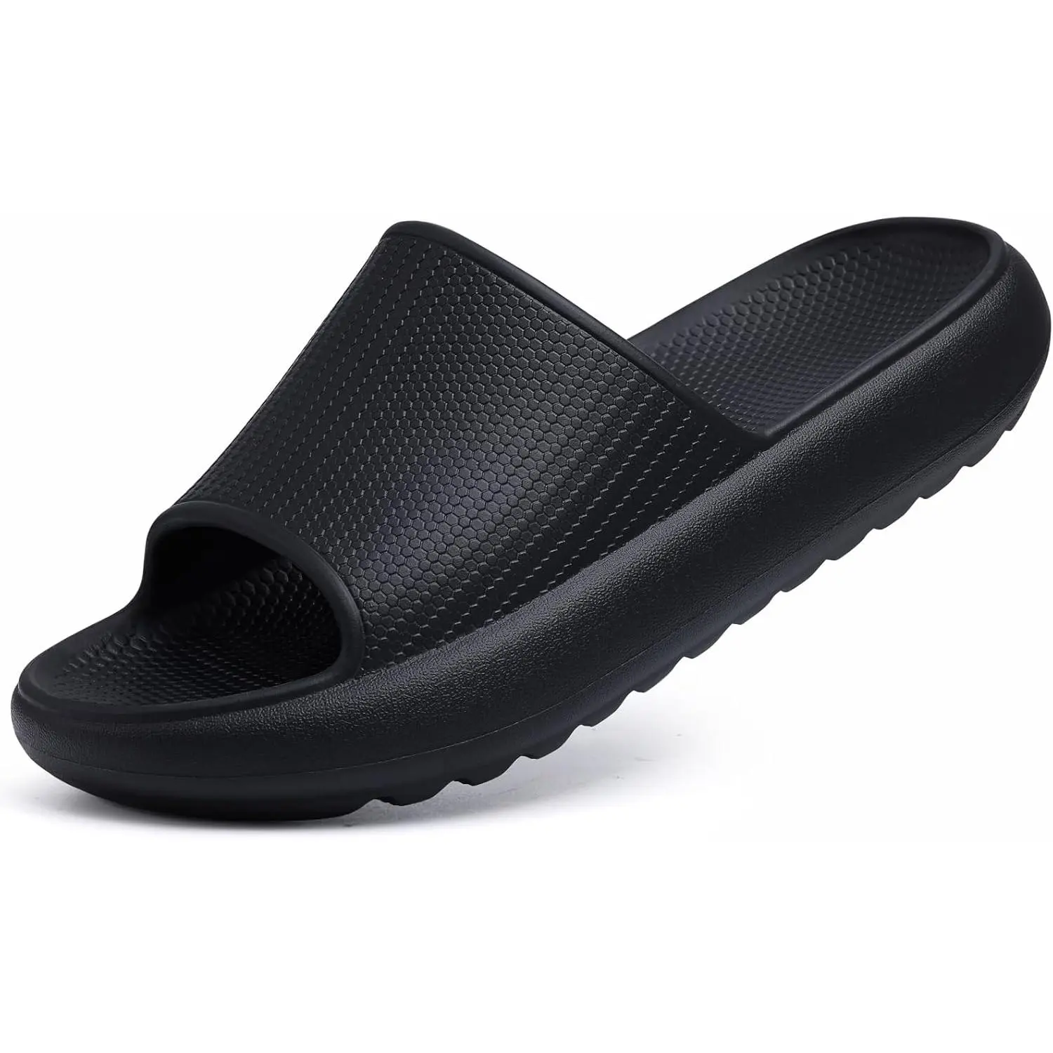 Unisex EVA Foam Cloud Slide Sandals - Casual Slip-On, Open Toe, Soft Cushioning, Ultra-Comfort Recovery Pillow Slippers, Low Arch Support Summer Beach Shoes