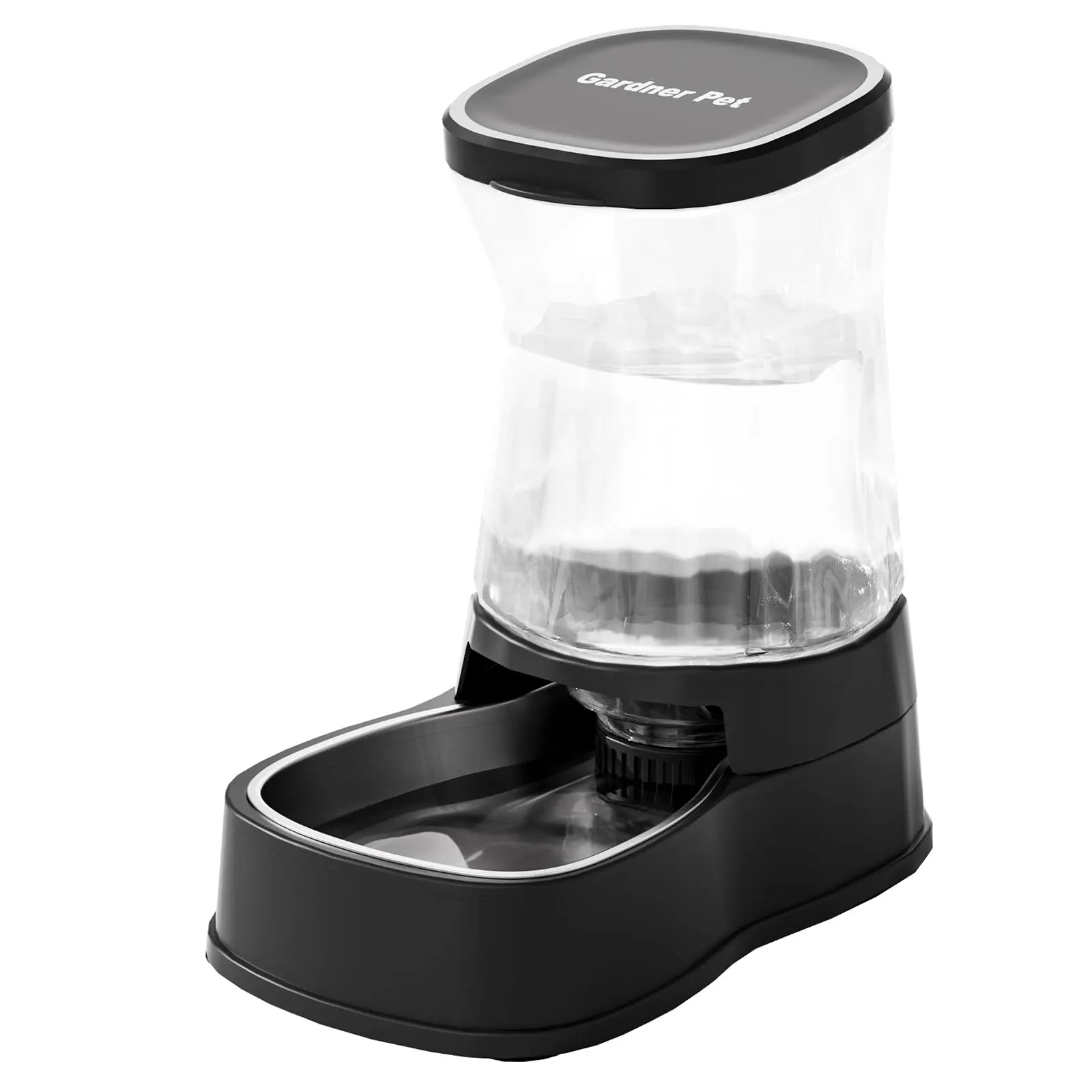 Automatic Gravity Water Dispenser for Dogs, 1Gallon Stainless Steel Dog and Cat Water Bowl Dispenser, Dog Water Fountain Dispenser for Small&Medium Dogs, Cats, Puppies(Black)