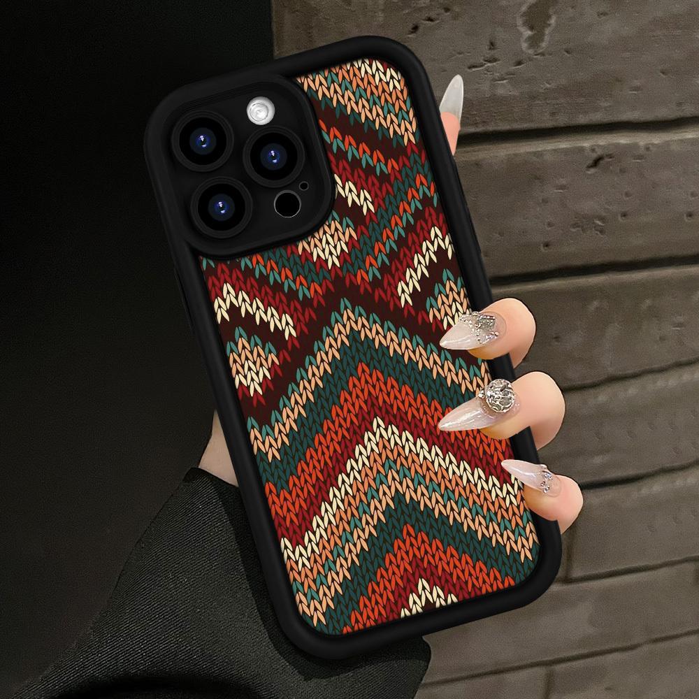 Vibrant Chevron - Knitted Design TPU Phone Cover, Impact-Resistant And Drop-Proof Case, Perfect Birthday Or Holiday Present for Both Men And Women for iPhone 17 E Air Pro ProMax iPhone16 15 14 Plus 13 12 Mini 11 X XS XR