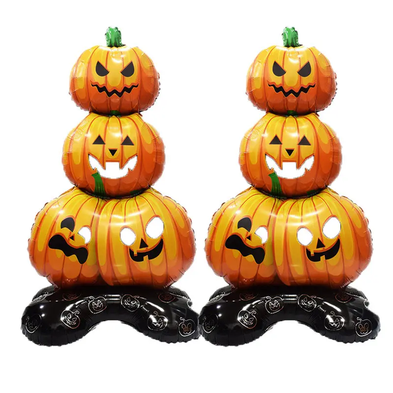 Halloween Party Decor 2pcs 56 Inch Giant Pumpkin Balloons Heavy Duty Aluminum Foil Material Indoor Outdoor Compatible No Electricity Required Photo Backdrop Haunted House Centerpieces