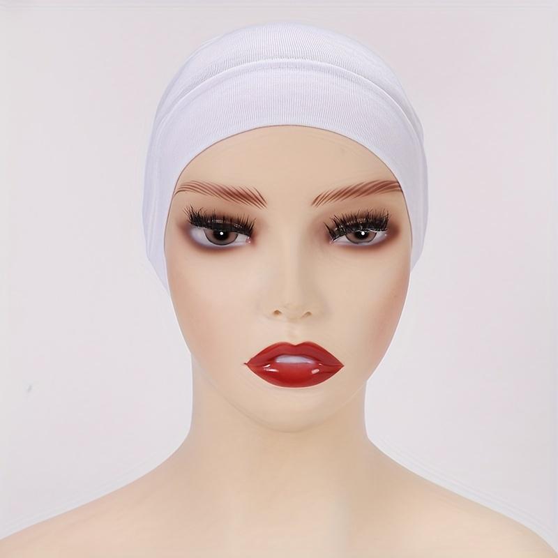 Women's Solid Anti-Slip Undercap Breathable Elastic Inner Hijab Cap for Ramadan Comfortable Fit