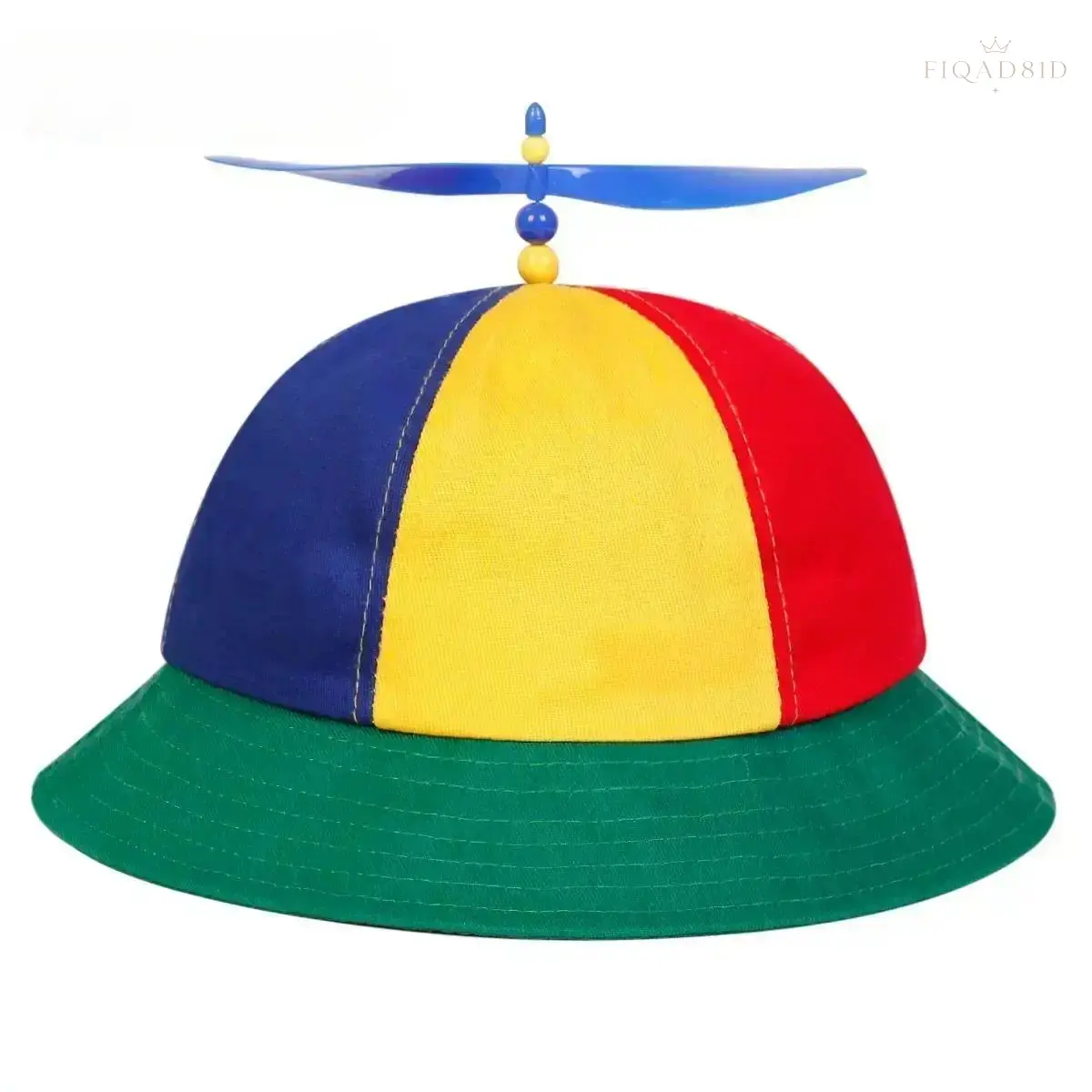 Unisex Propeller Bucket Hat, Color‑Block Multicolor Spinner Top Sun Cap, Lightweight Breathable Party Costume Headwear For Festival Events, Cosplay And Casual Themed Gathering Occasions