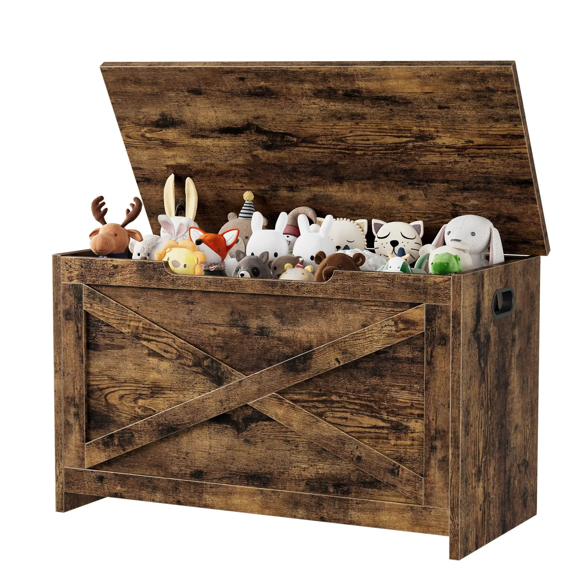 Garvee Storage Chest Garvee 76 cm, Wooden Bench with Safety Hinges, Easy to Assemble, Large Shoe Rack for Entryway, Living Room, and Bedroom