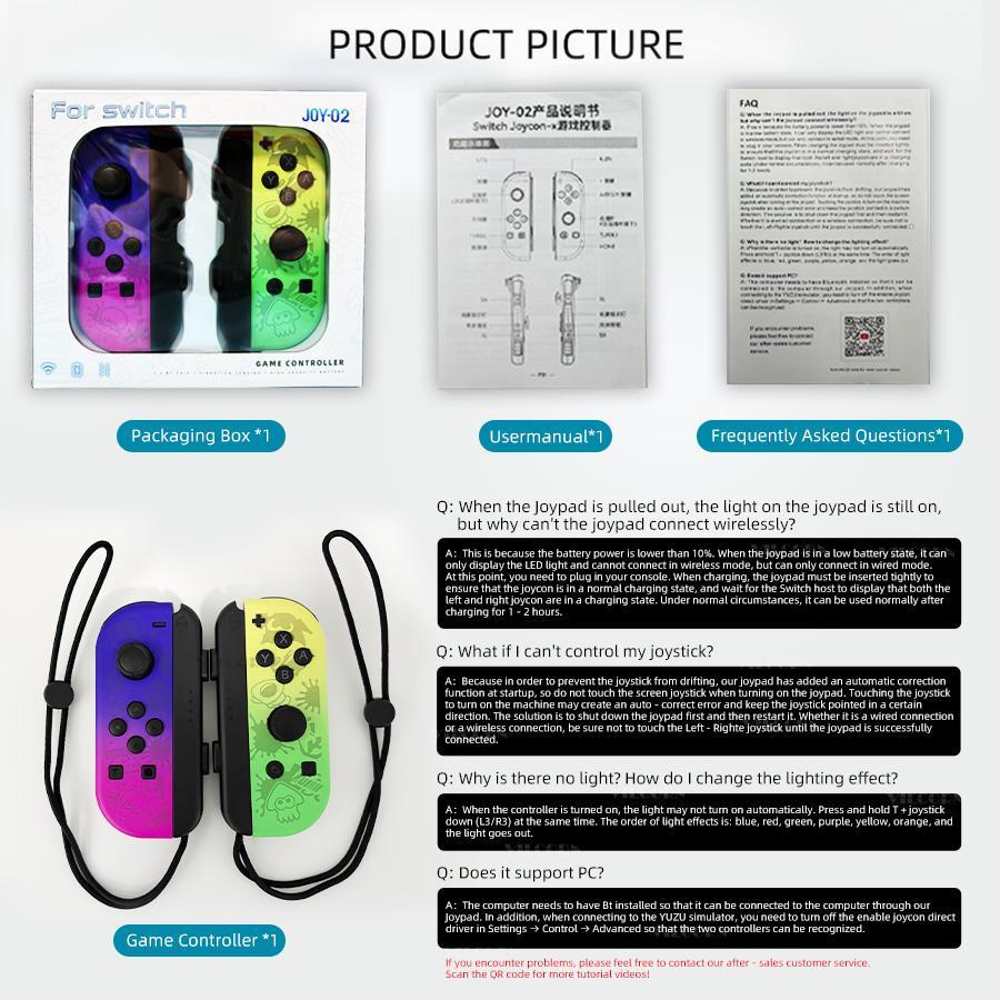 Digital Wireless Controller, BT 5.2 Gamepad for Nintendo Switch/Lite/Oled, Wireless Controller Joystick with Dual Vibration, Gamepad for PC, Joystick Controller Cover, Console Joystick, Wireless Game Controllers, Gaming Items