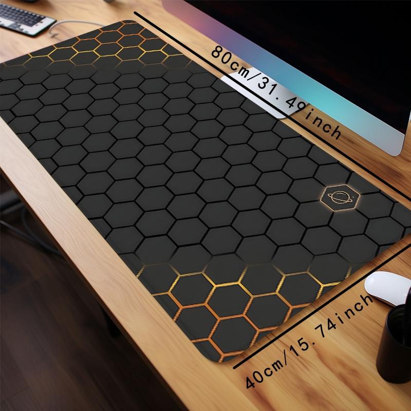 Thickened Honeycomb Pattern Gaming Mouse Pad, Non Slip Mousepad, Non-slip Rubber Base Mouse Pad, Universal Stitched Edges Keyboard Mouse Mat, Desk Pad for Office and Home
