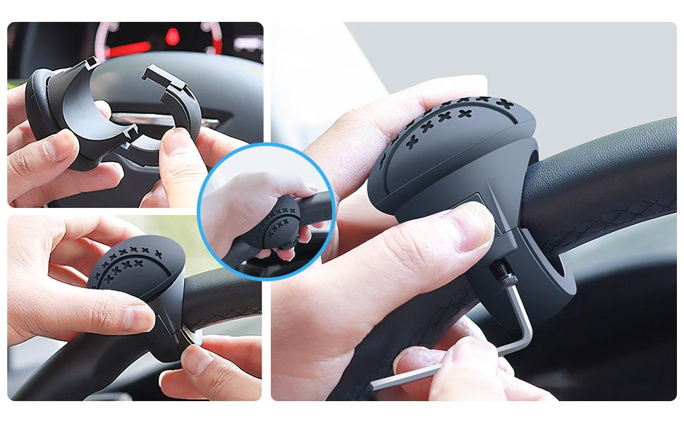 Steering Wheel Knob, Brodie Knob, car accessories for girls, Anti-Slip Boat Brodie Knob, Universal for Cars, Trucks, Boat, Tractors Vehicle Steeringwheelcover