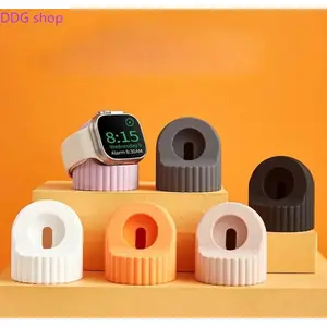 Wave Textured Silicone Charging Dock, Universal Wireless Charging Stand Compatible with Apple Watch 1 To 8, Non Slip Desktop Holder for Home And Daily Use Smartwatch Accessories Wearable Tech Accessories
