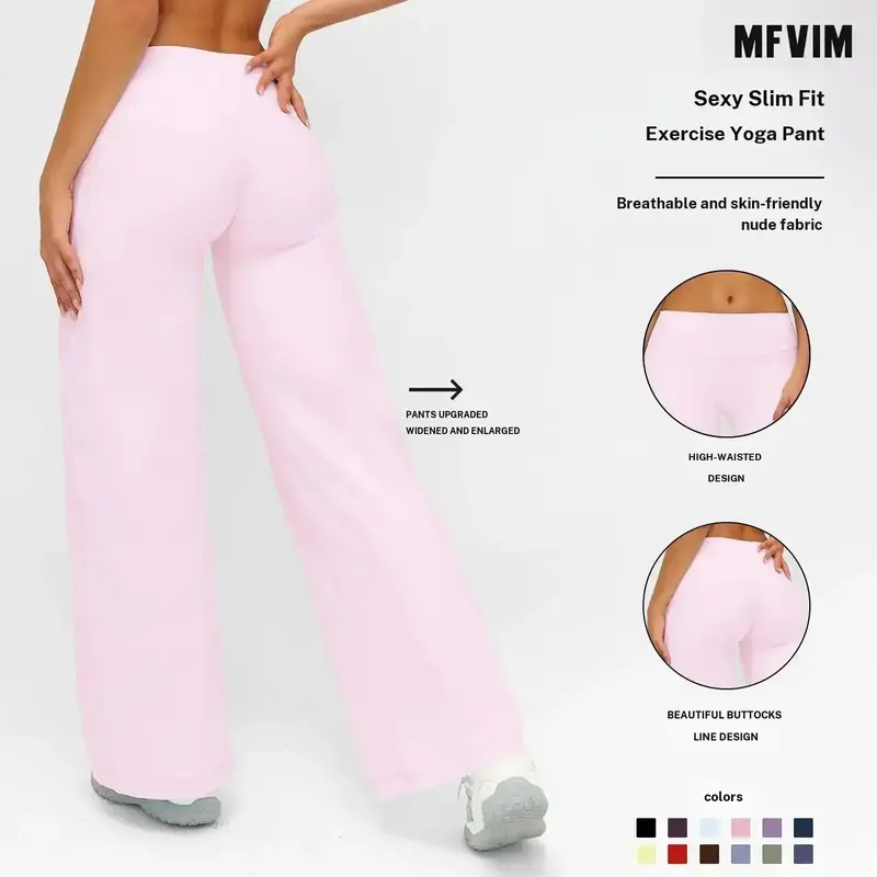 MFVIM Straight Leg Pants Upgraded Version Widened And Flared Trousers Fitness Sports Women's Training Slimming Pants Gym Sports Outdoor Versatile Trousers Yoga Pants Outdoor Sports,summerwins,travel essentials,camping essentials