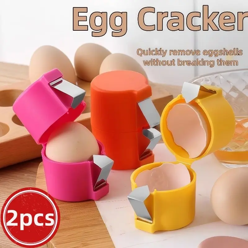 2-Piece Automatic Egg Shell Remover and Crusher, Egg Shell Opener for Hard Boiled Eggs, High-Quality Egg Shell Removal Tool, Easy to Clean, Ideal for Daily Cooking