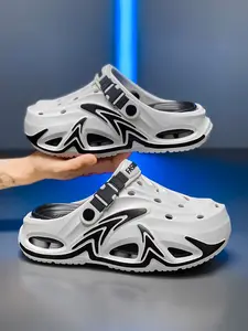 Men's Summer Open-Toe Slippers, Footwear, Thick Sole Breathable Holes, Office Versatile Casual Comfort, Couple Shoes, Perfect for Outdoor Wear