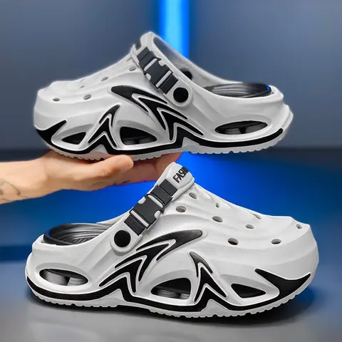 Men's Summer Clogs, Thick Sole Breathable Fashion Slippers, Versatile Casual Comfort Shoes for Couples, Perfect for Office & Outdoor Wear