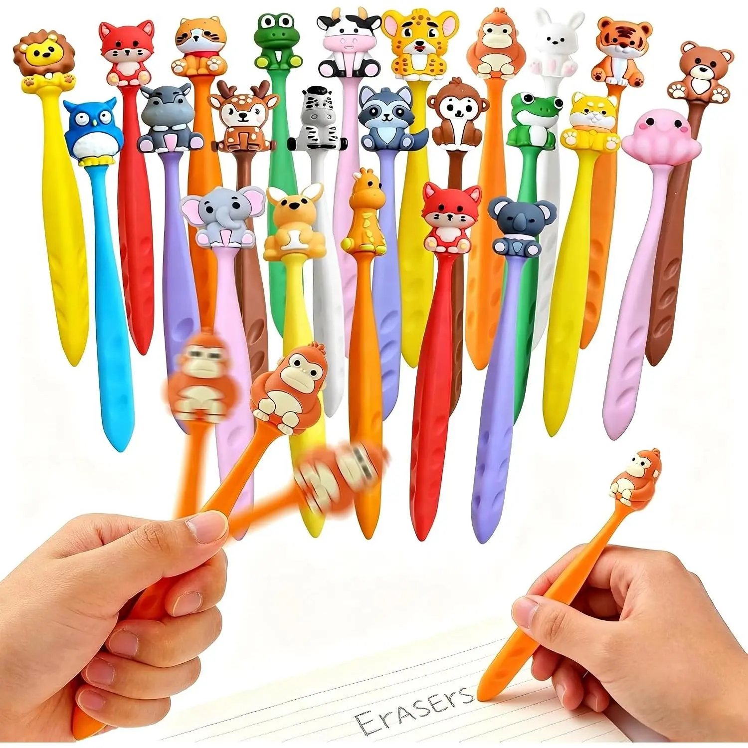 24 count Cute Fun Erasers  Erasers Bulk, Pencil Eraser for Office  Use ()
