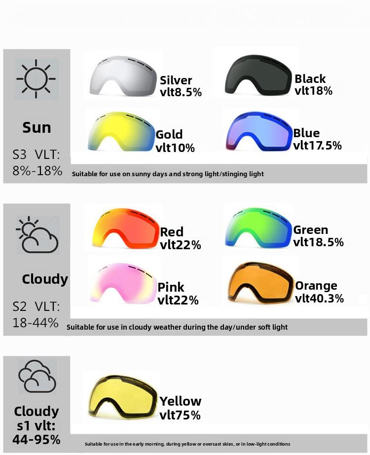 Ski mask, magnetic ski goggles, cylindrical lenses, anti-fog, unisex outdoor mountaineering, skiing, cycling goggles