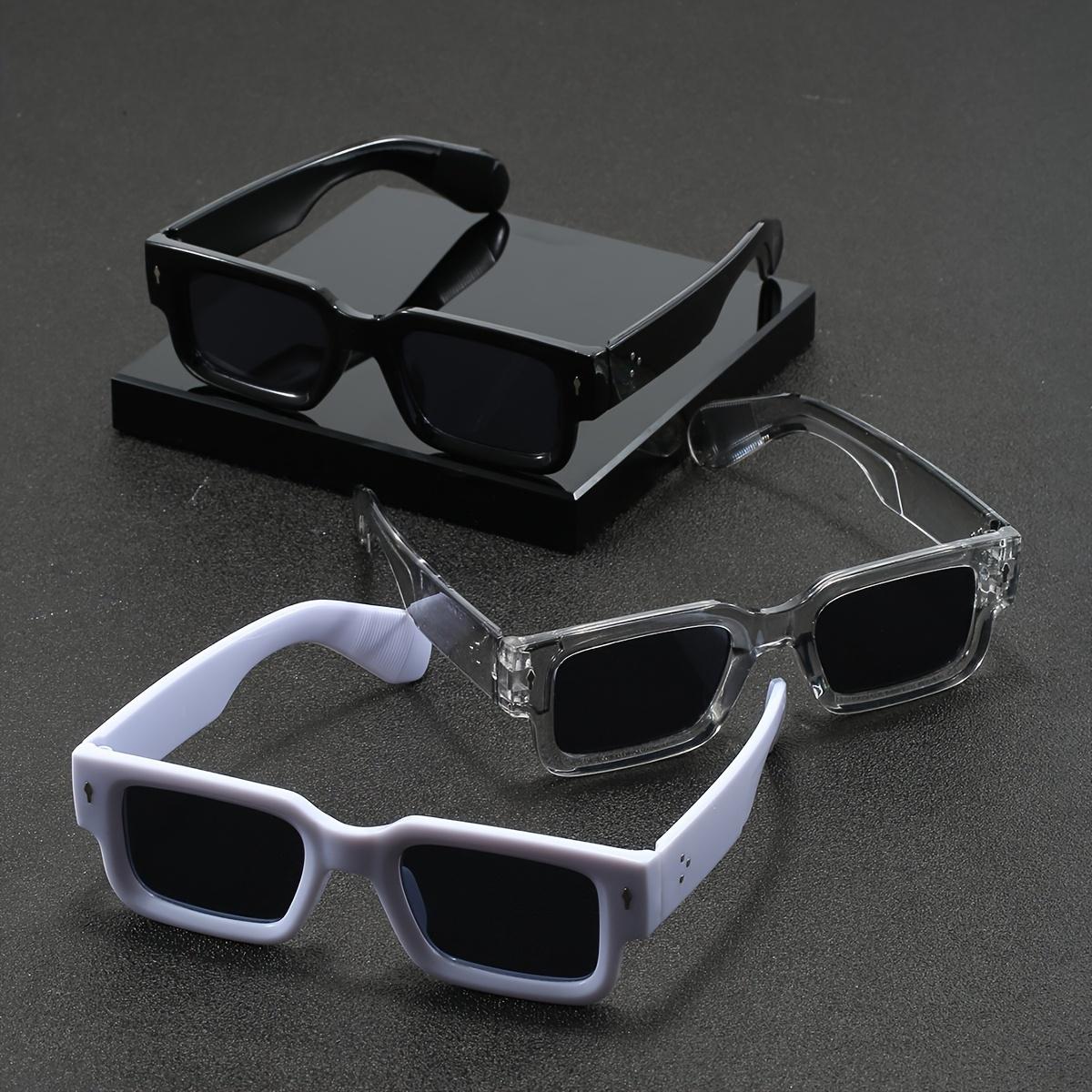 3 PCS Men's Lightweight Plastic Small Frame Square Fashion Glasses - Anti-Reflective Lenses, Black/Transparent/White Frames for Driving, Daily Use, & Music Festivals, Driving Eyewear, Sleek Eyewear Design, Highquality Lenses, Festival Goers gift for women
