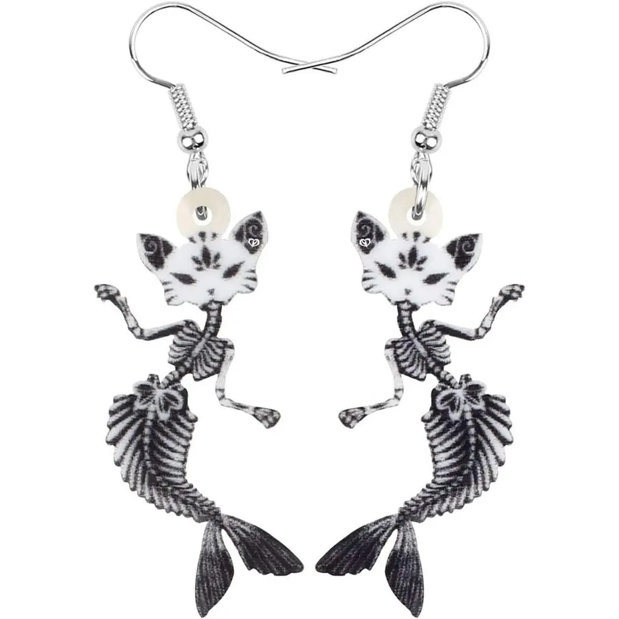 Halloween Funny Black   Skull  Earrings  Weird Cats Dangle  for Women Funky Gifts