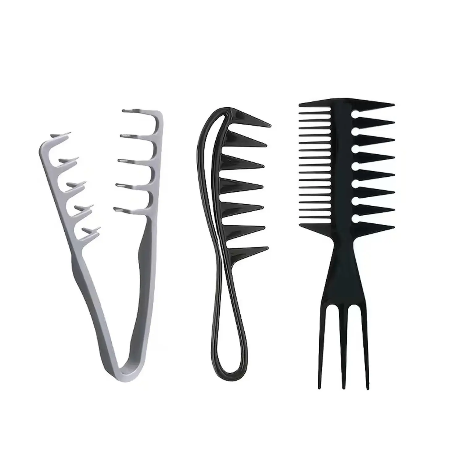 Men's Special Styling Comb Set, Textured Oil-Head Wide-Tooth Comb, Airplane Head and Big Back Hair Styling, Hair Double-Clamp Comb, Hair Styling Tool