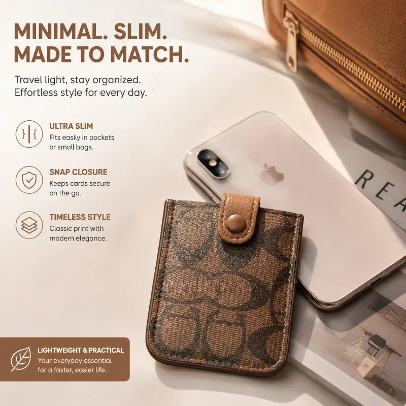 New Compact Pull‑Out Buckle Card Holder, Portable Slim Anti‑Demagnetization Card Sleeve For Bank Card & ID Storage