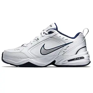 Nike Air Monarch 4 Men's Low-Top Casual Lifestyle Sneakers in White and Blue Verifiable, with credentials and supporting global authentication