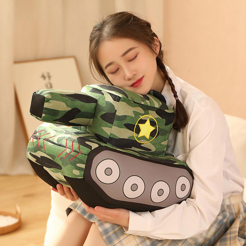 New  creative Tank Car Plush Dolls Simulation Peluche Toys Novelty Plush Toys Stuffed Soft Pillow   Birthday Gift For Boys Kids