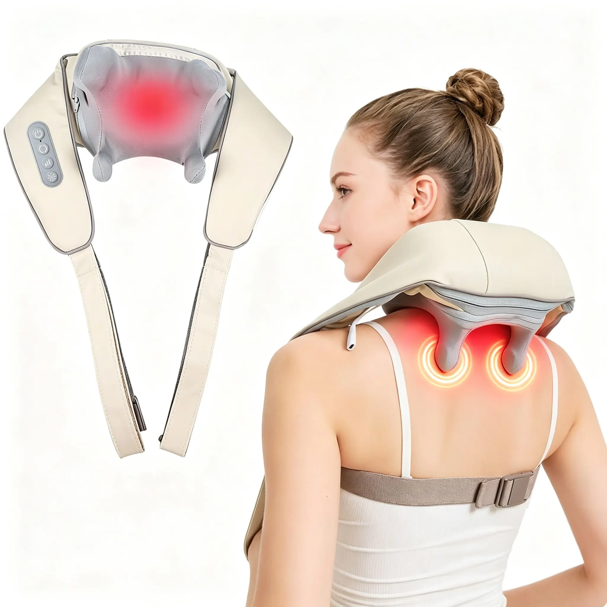 6D Acupoint Massager, Electric Kneading Massager for Neck, Shoulder & Back | Portable Deep Tissue Relax Device for Shoulders, Lower Back, Legs & Feet, 15-Min Auto Shutoff, Ideal Christmas Gift for Neck & Shoulder Relief