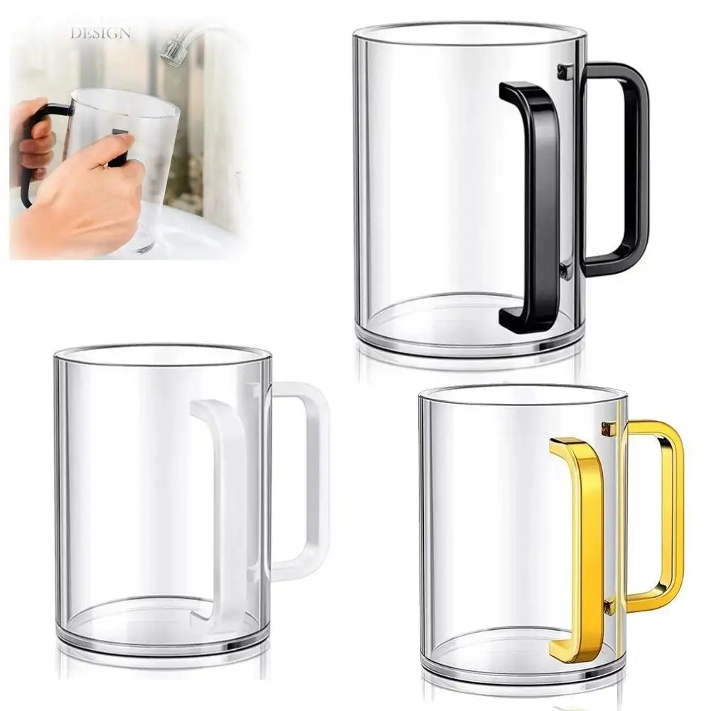 Transparent Netilat Yadayim Cup Thickened Dual Handles Jewish Prayer Wash Cup Large Capacity Easy Handling Toothbrush Cup