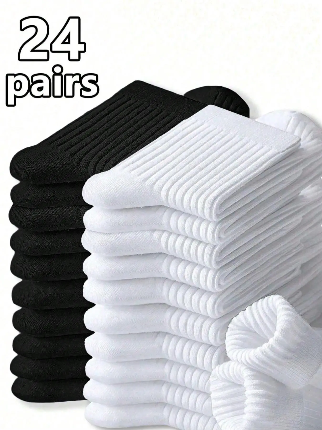 12/24 Pairs Kids Socks, and Unisex, Comfortable Soft Skin-Friendly, Casual Sports Socks, All Seasons, School Season Ready, Teen Socks, Youth Socks, Clothing, Clothes