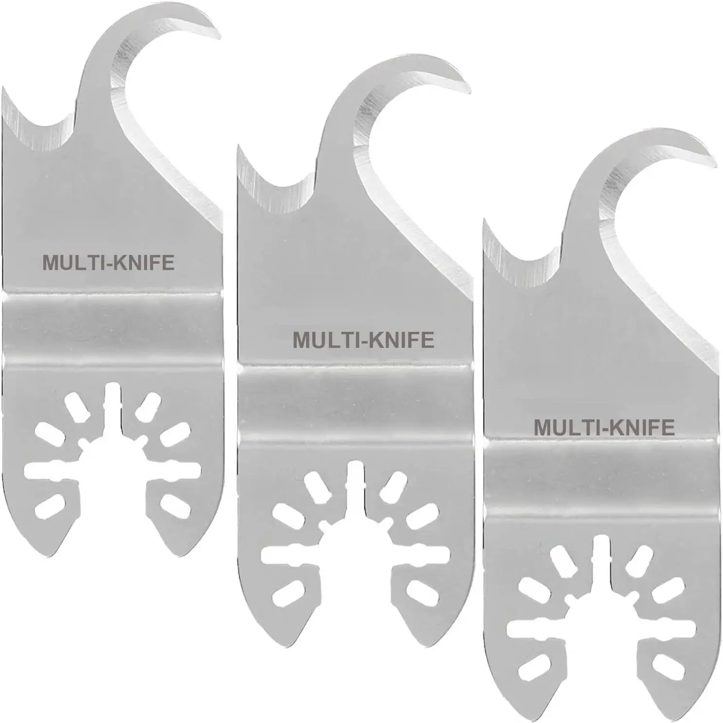 3PCS Oscillating Multitool Saw Blades, Oscillating Multi Tool Hook Knife Blade for Cutting Roofing Shingles, PVC Carpet, and Cardboard, Fit Dewalt Milwukee Rockwell Bosch Dremel Ryobi Ridgid