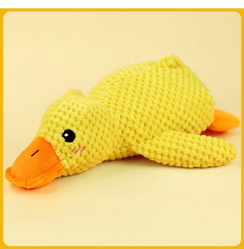 Little yellow duck plush pet toy for self-entertainment, durable, chewable, sound-making, for small and medium-sized dogs