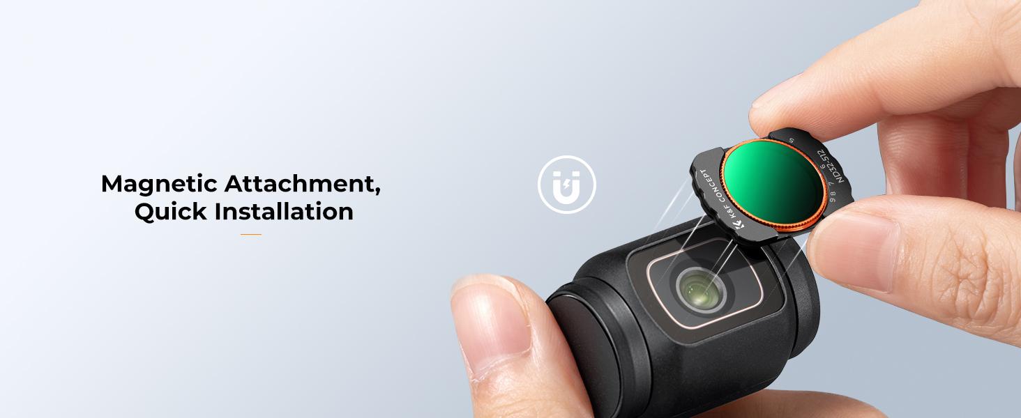 K&F Concept Effect Filters Compatible with DJI OSMO Pocket 3 External Expanded View Accessories Filters (ND2-32 + ND32-512)
