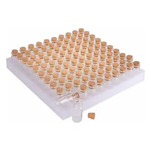 10 ML Small Glass Bottles with Cork Stoppers, Pack of 100 Vials, Tiny Jars for DIY Art Crafts, Wishing Bottles, Wedding Favors