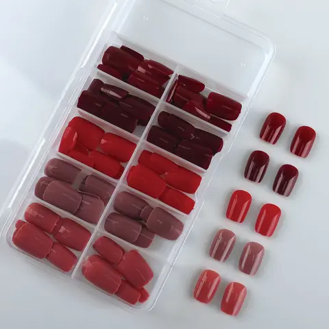 720pcs Short Almond Shape French Nail Art Tips, Gradient Nude & Milky Press-On Nails, Fake Nail Tips, Includes Nail Buffing Block & Jelly Gel, False Nails
