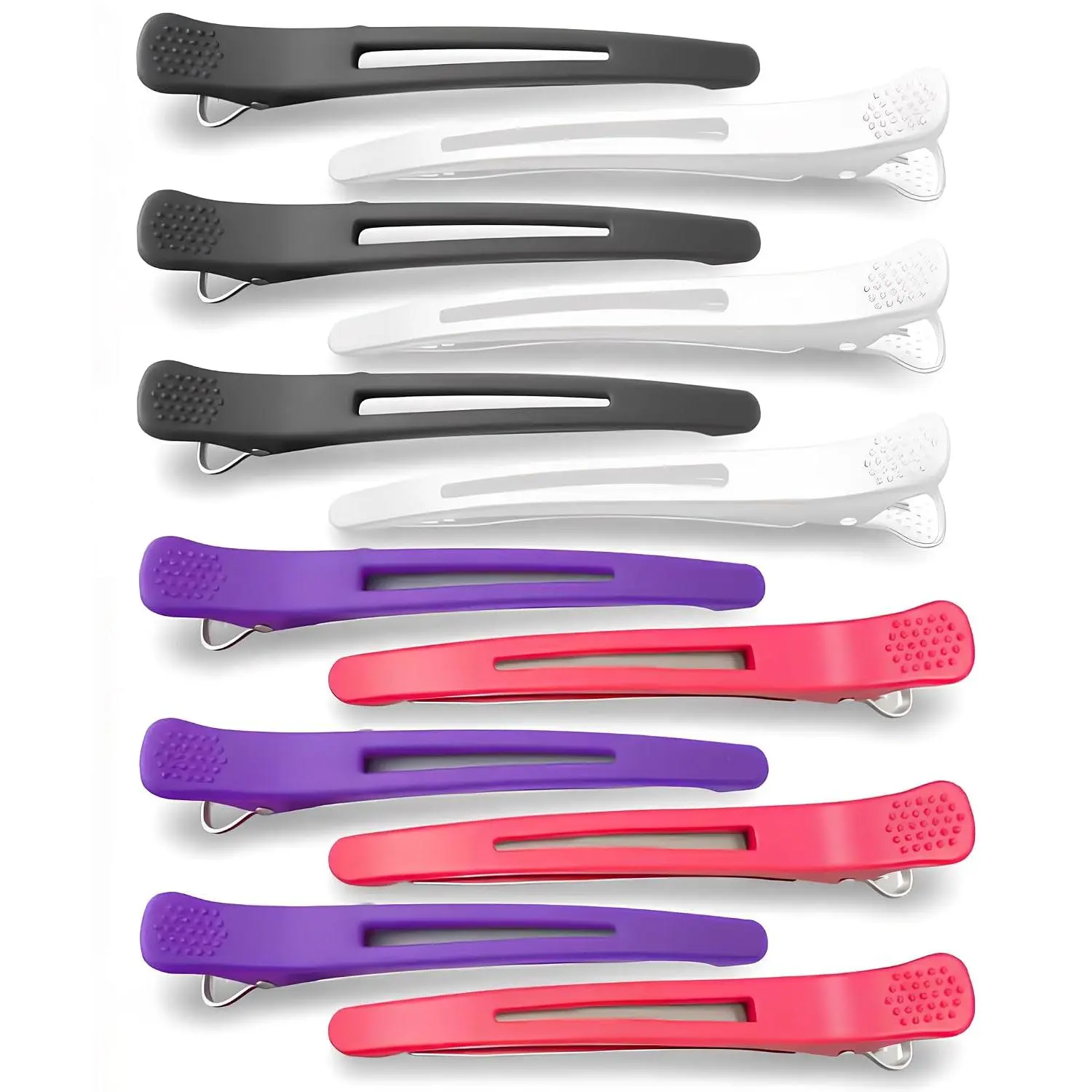 Duck Bill Hair Clips for Women 12 count Black for Hair Styling Clips | 4.3 Inch length, no crease  band, durable ABS plastic, heat resistant, sectioning and coloring, salon accessories