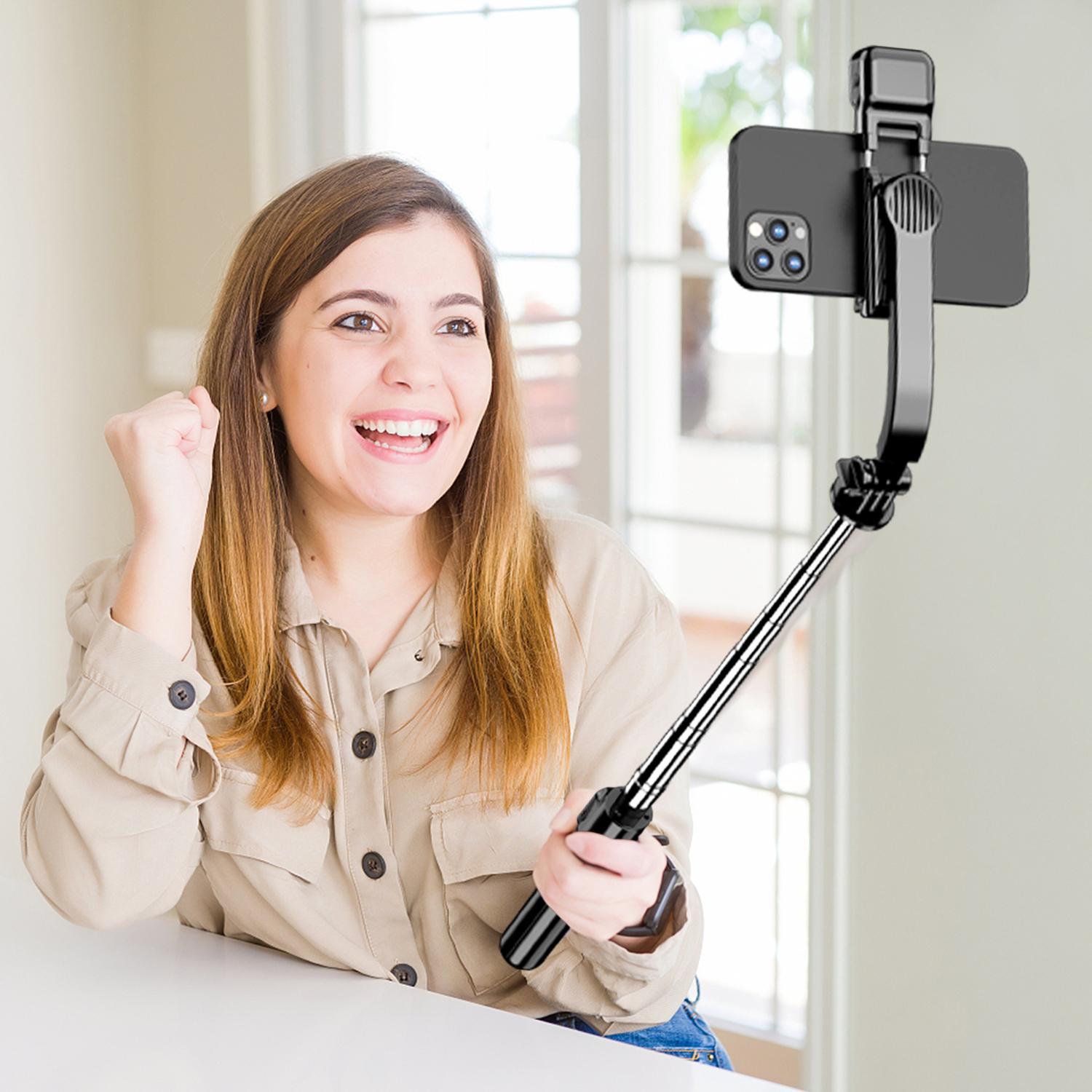 Portable Foldable Smartphone Selfie Stick Tripod Stabilizer, Adjustable Light Modes Selfie Stick With Fill Light & Remote Control, Extendable Selfie Stick For Vlog Live Streaming, Mobile Phone Accessory, Cellphone Selfie Accessory