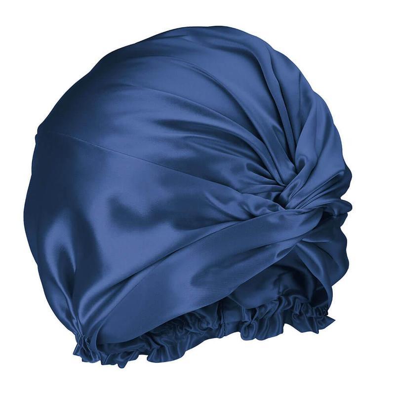 100% Pure Mulberry Silk Bonnet 6A Grade 22 Momme Natural Hair Women Sleeping Cap Turban Style Standard Size