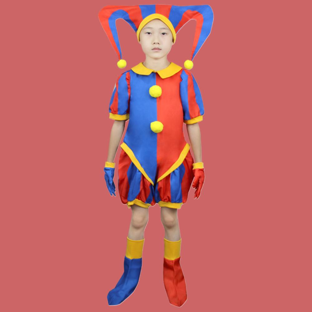 Magical Digital Circus Cosplay Costume Pomni Jumpsuit Halloween Clown Outfit