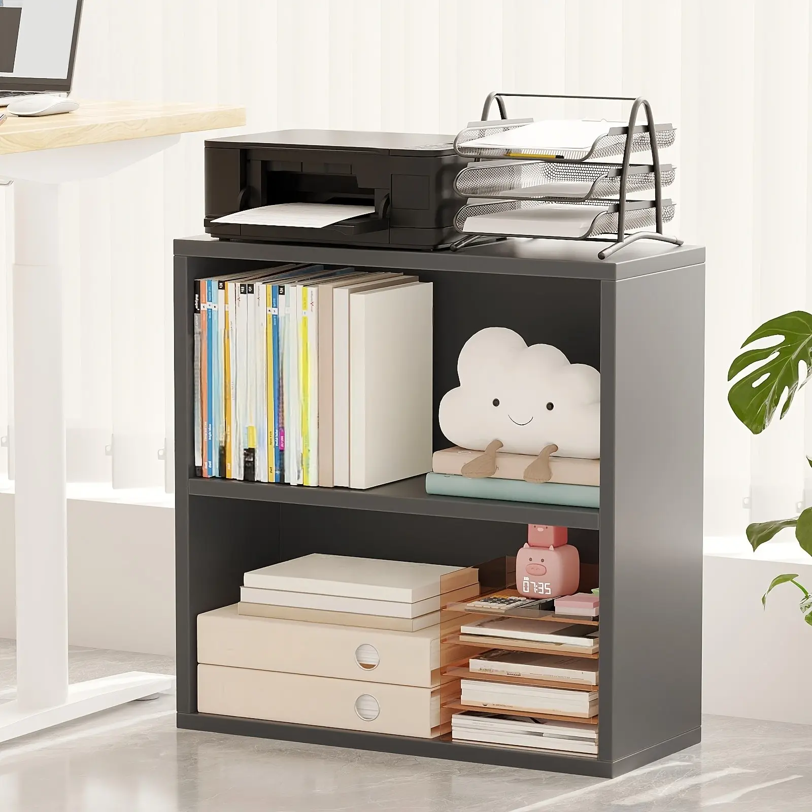 2-Shelf Bookcase with Large Capacity Storage, Multi-Functional Furniture for Study, Office, Living Room, Bedroom.