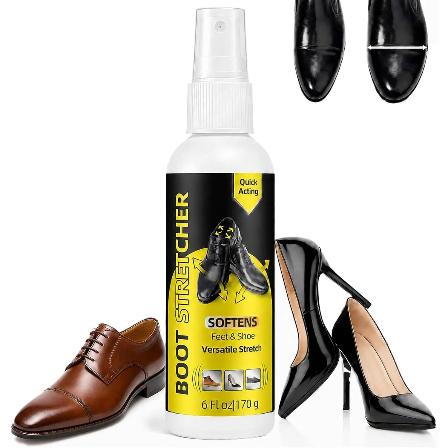 Shoe Stretch , Professional Shoe Stretcher , Boot Stretcher  to  Shoe Tightness and Leather Stiffness, Softener for Leather, Suede, Nubuck, Canvas, for Women and Men, 6.0 FL.OZ